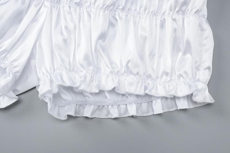 Dreamy Silky Ruched Cami Top & Bubble Shorts Set – Luxe Loungewear for Cozy Fall Evenings