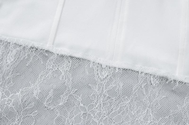 Sophisticated "Winter White" Lace Maxi Slip Dress - Fall Events & Holiday Glamour