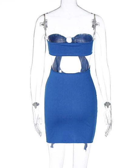 Electrifying Royal Blue Strapless Cutout Mini Dress - Holiday Party & Resort Getaway Ready