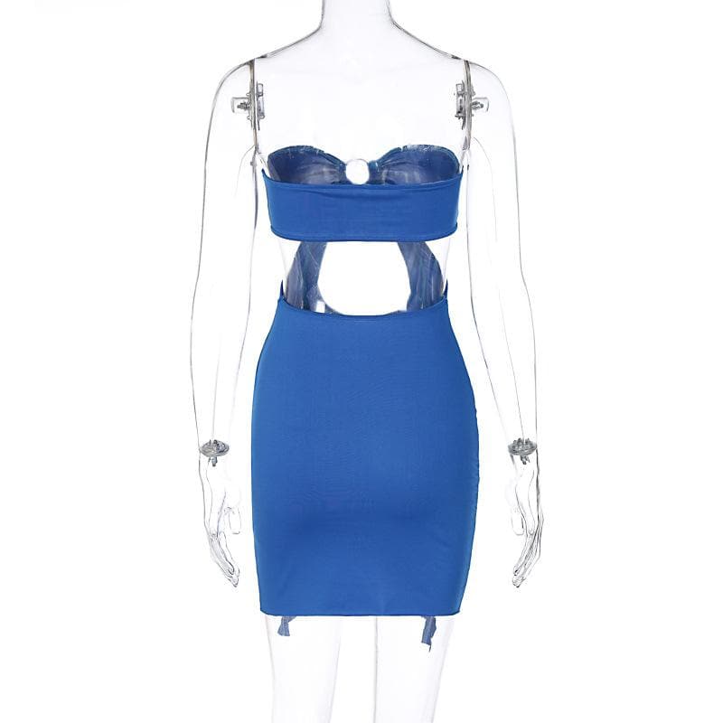 Electrifying Royal Blue Strapless Cutout Mini Dress - Holiday Party & Resort Getaway Ready