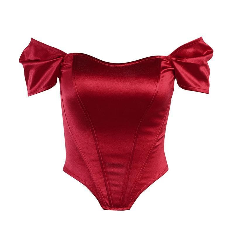 Radiant Royal Blue Satin Off-Shoulder Corset Top - Your Chic Fall & Holiday Statement