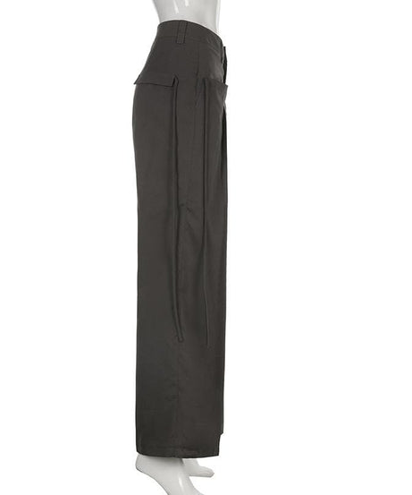 Fall Fashion Must-Have: High-Waisted Pleated Baggy Wide Leg Pants for Women - Y2K Street Style & Comfort