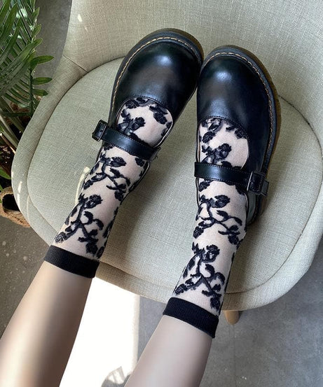 Elegant Floral Lace Sheer Ankle Socks - Perfect for Fall & Holiday Styling