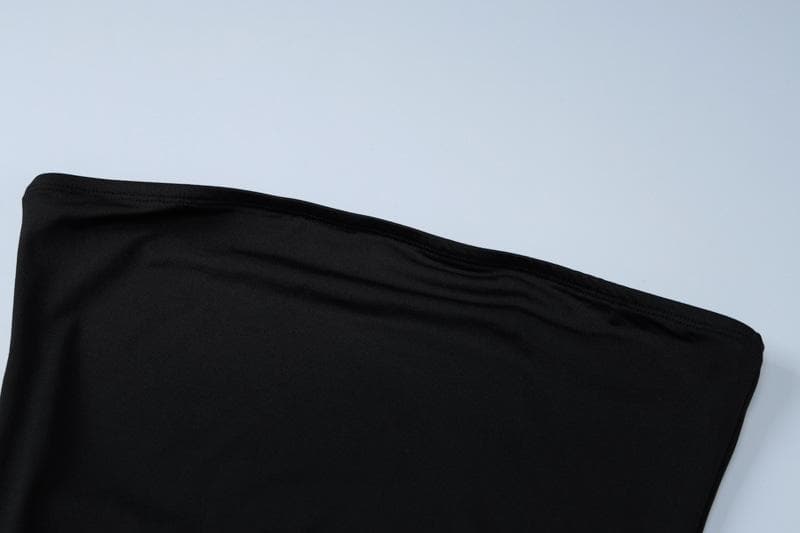 Chic Black Strapless Ruched Knot-Front Maxi Dress | Fall & Holiday Glamour