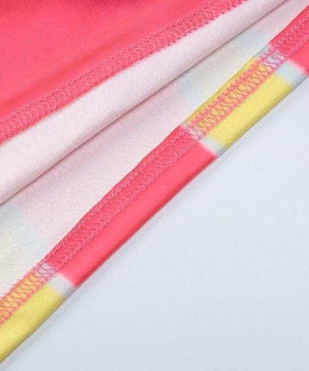 Vibrant Swirl Print Long Sleeve Crop Top & Mini Skirt Set - Y2K Fall Party & Night Out Style