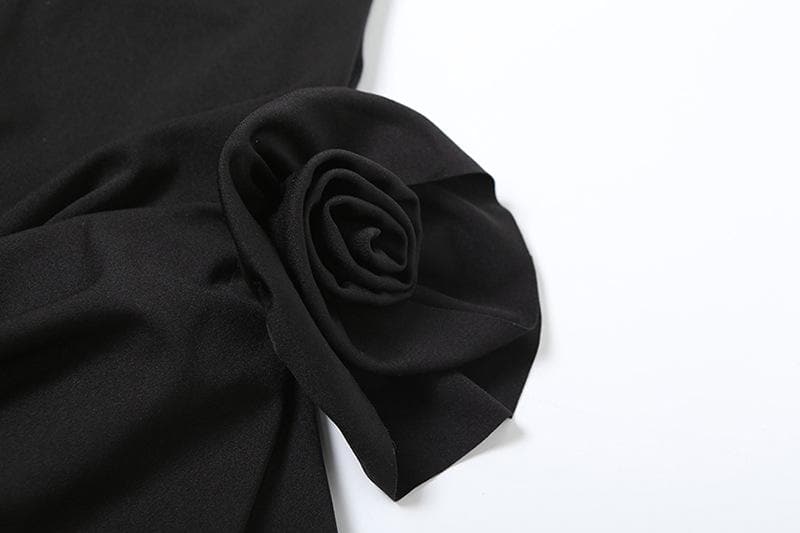 Glam White Strapless Mini Dress: Ruched Asymmetrical & 3D Floral – Fall & Holiday Event Ready