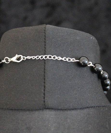 Gothic Baphomet Pentagram Beaded Choker Necklace - Witchy Statement Jewelry for Halloween & Fall