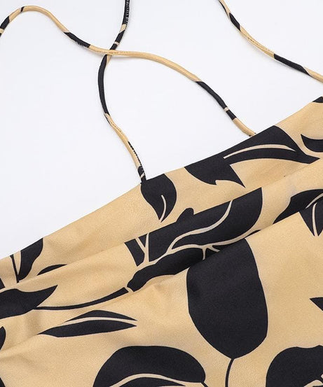 Effortless Chic: Botanical Print Cross-Back Maxi Dress - Your Essential for Fall Getaways