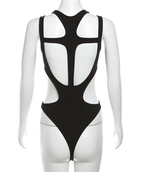 Edgy Chic Ribbed Cut-Out Bodysuit - Your Fall Statement Piece
