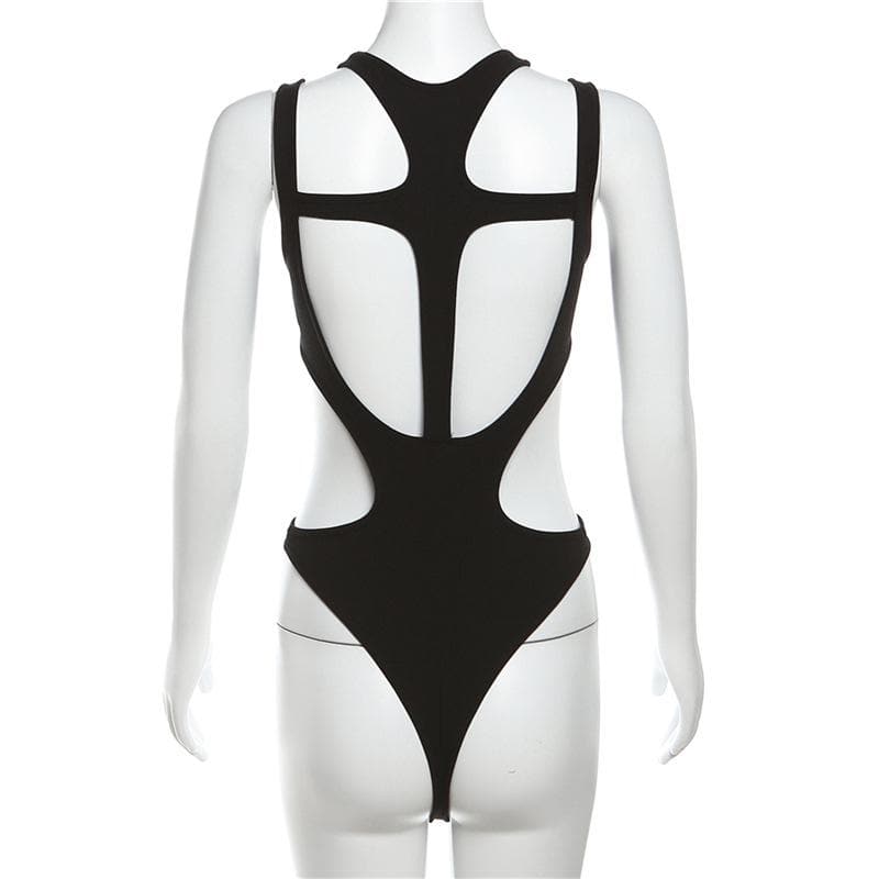 Edgy Chic Ribbed Cut-Out Bodysuit - Your Fall Statement Piece