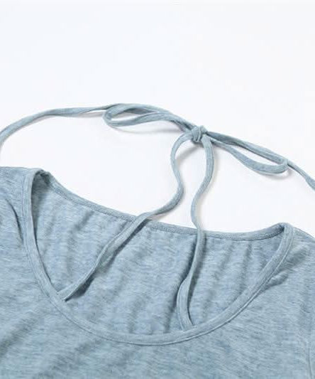 Fall Vibes Y2K Rhinestone Cross Criss-Cross Neck Long Sleeve Top with Flared Cuffs