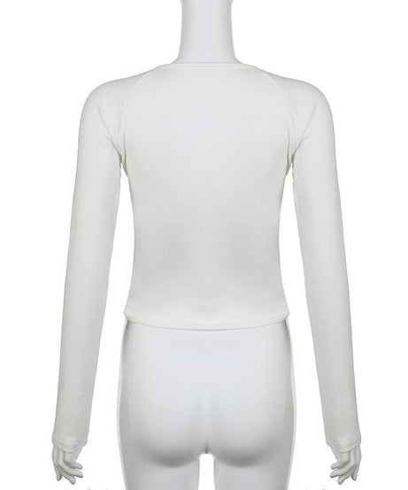 Y2K Chic! Women's Romantic Lace Tie-Front V-Neck Long Sleeve Top - Fall Essential