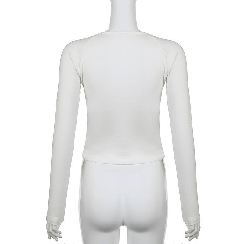 Y2K Chic! Women's Romantic Lace Tie-Front V-Neck Long Sleeve Top - Fall Essential