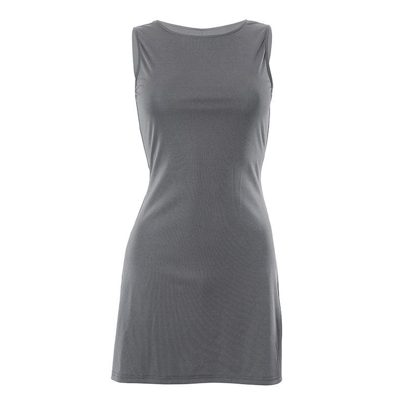 Effortless Fall Chic: Versatile Sleeveless Bodycon Mini Dress for Layering