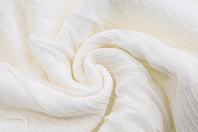 Dreamy White Ruched Mini Dress | Halter Neck Textured Resort & Vacation Essential