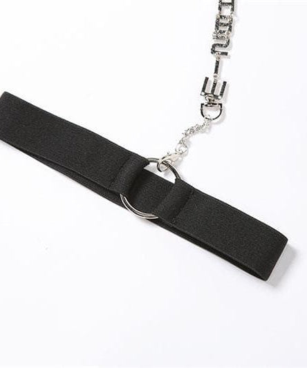 Edgy Chic High-Waisted Black Shorts with Detachable Letter Chain Garter – Your Fall & Halloween Party Essential