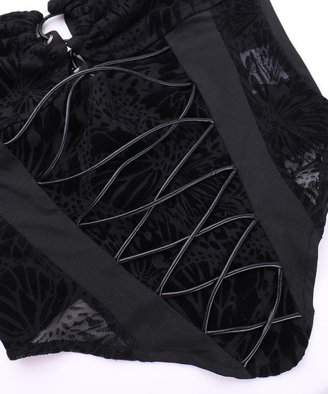 Velvet O-Ring Corset & Cut-Out Pant Set: Your Edgy Fall & Holiday Night Out Look