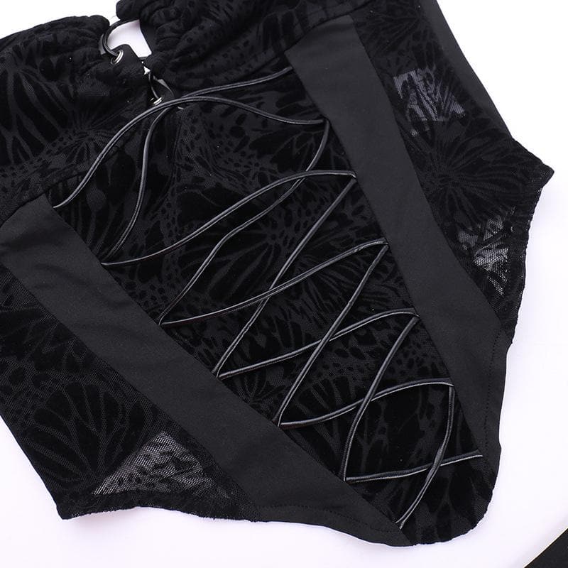 Velvet O-Ring Corset & Cut-Out Pant Set: Your Edgy Fall & Holiday Night Out Look