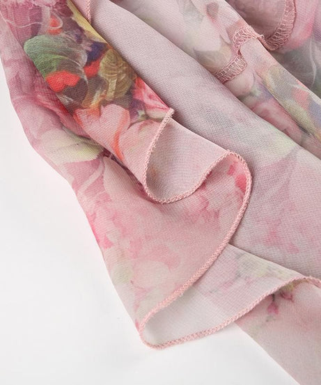 Romantic Floral Ruffle Maxi Skirt - Tiered Chiffon High-Low for Resort & Fall Events