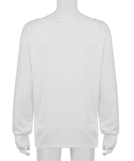 Effortless Chic Boat Neck Long Sleeve Top for Women - Your Go-To White Fall Essential