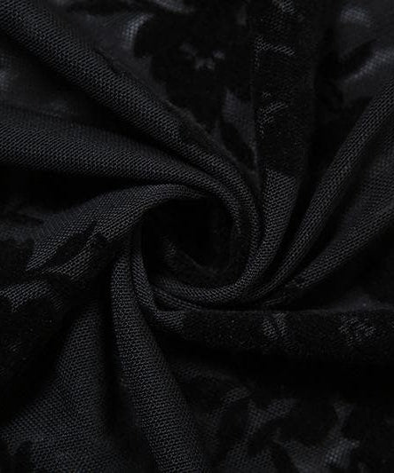 Sultry Bloom Black Sheer Maxi Dress - Halter Cowl Neck for Fall & Holiday Nights