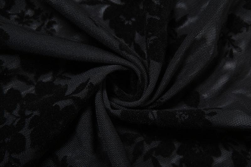 Sultry Bloom Black Sheer Maxi Dress - Halter Cowl Neck for Fall & Holiday Nights