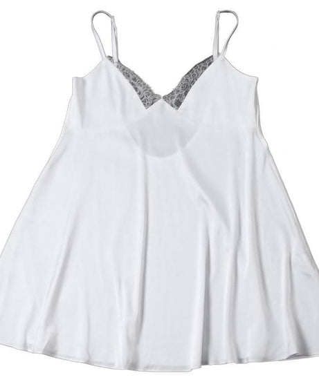 Luxe Silky Lace-Trim Mini Slip Dress for Women - Effortless Fall Loungewear & Romantic Nights