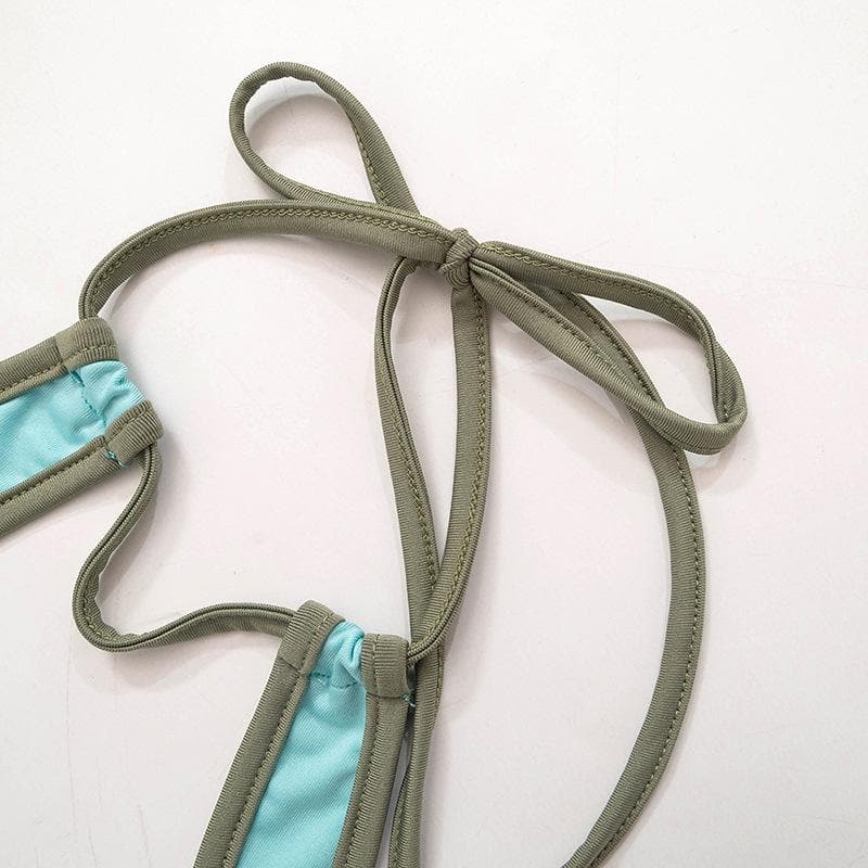 Chic Contrast Trim Halter Bodysuit - Your Fall Evening Statement Piece