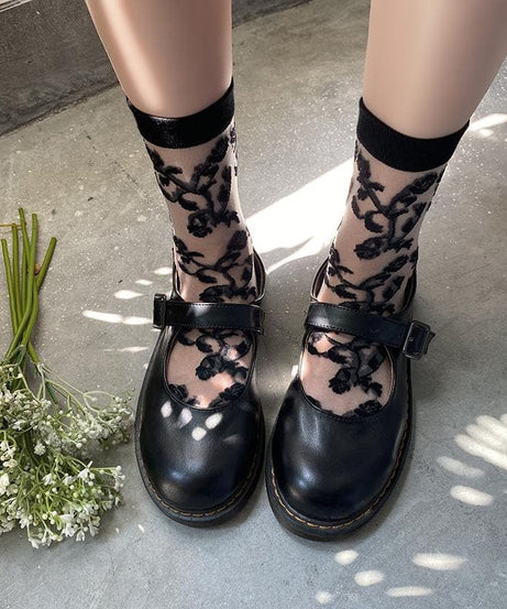 Elegant Floral Lace Sheer Ankle Socks - Perfect for Fall & Holiday Styling