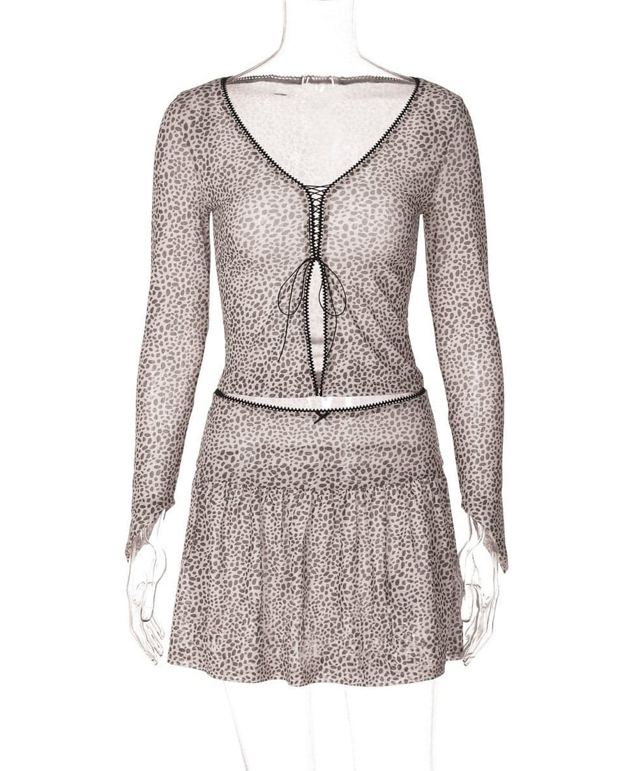 Wildly Chic Leopard Print Two-Piece Skirt Set - Your Go-To Fall Fashion Statement