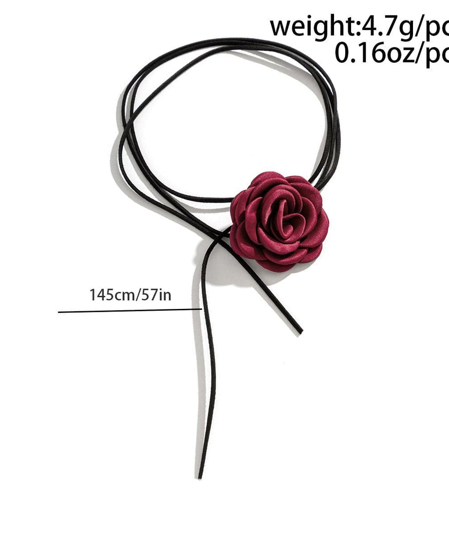 Chic Black Rose Self-Tie Choker Necklace – Your Ultimate Fall & Holiday Statement