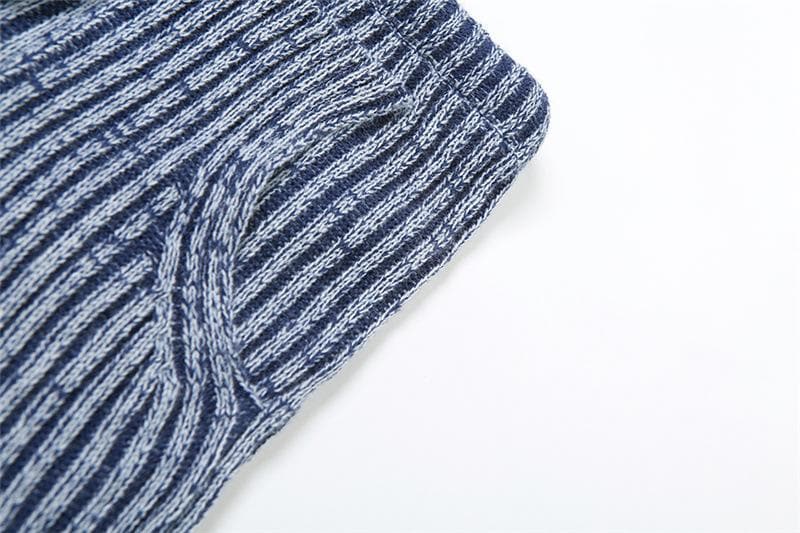 Effortless Chic Striped Knit Halter Top & Lounge Pants Set - Fall Comfort Must-Have