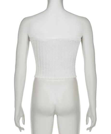 Effortless Chic Textured Bow Tube Crop Top | Fall Transitional Style