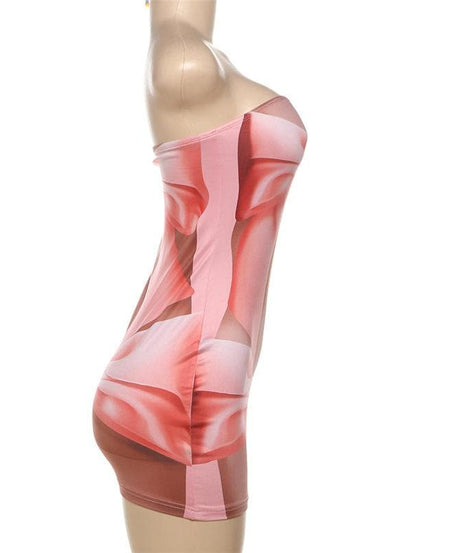 Wrapped in Style: Daring Illusion Bow Mini Dress - Perfect for Halloween & Party Season