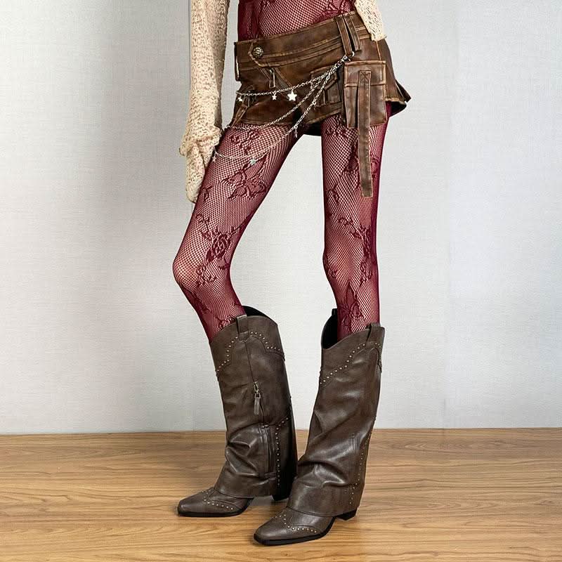 Gothic Butterfly Lace Fishnet Tights - Edgy Fall & Halloween Statement