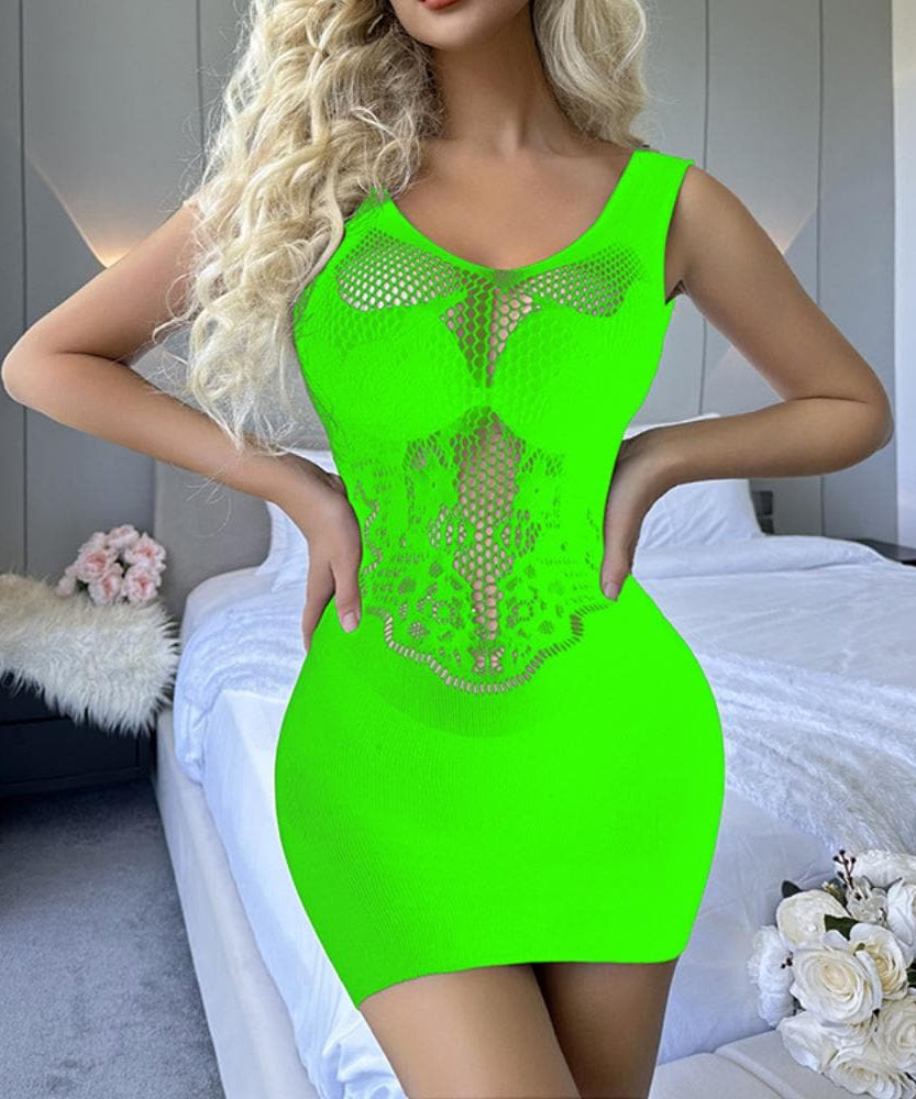 Sultry Black Sheer Lace Bodycon Mini Dress – Fall Party & Halloween Glam