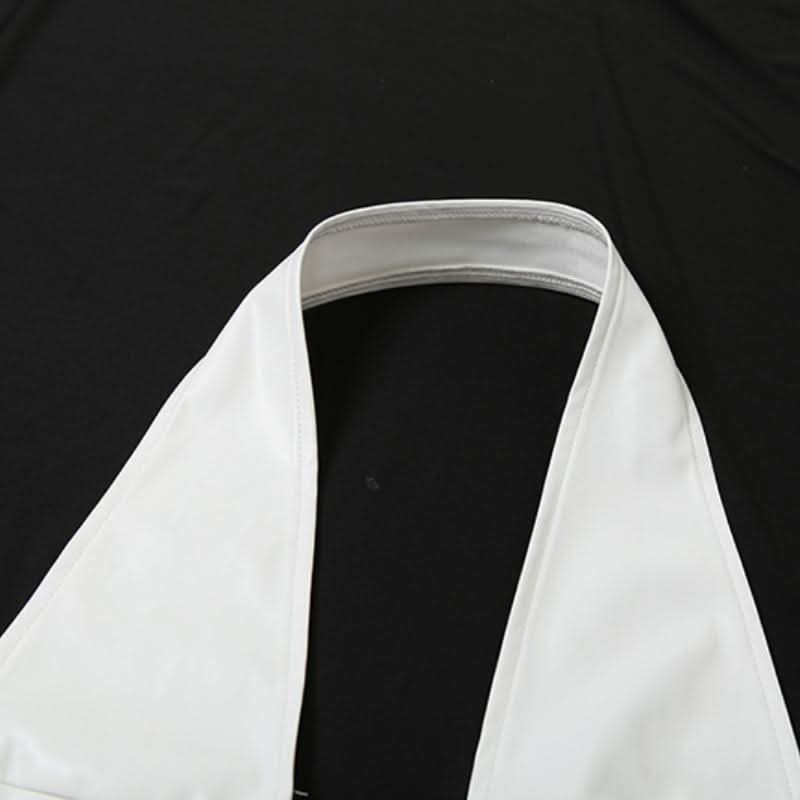 Edgy Luxe Faux Leather Halter Vest & Lace Bralette Set - Fall Fashion Statement