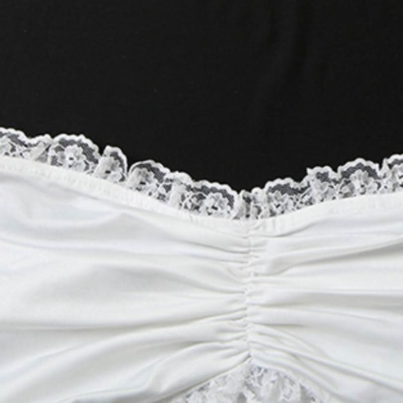 Edgy Luxe Faux Leather Halter Vest & Lace Bralette Set - Fall Fashion Statement