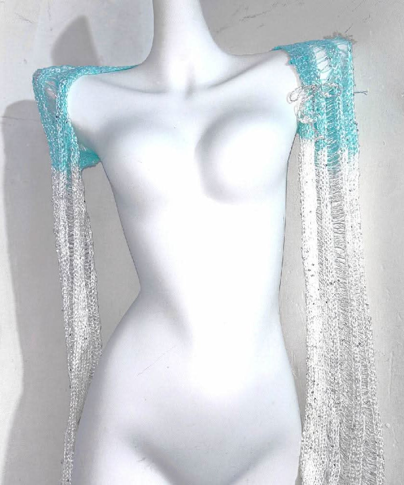 Enchanting Ice Queen Sparkle Knit Shrug & Halter Top Set – Perfect for Holiday Parties & NYE