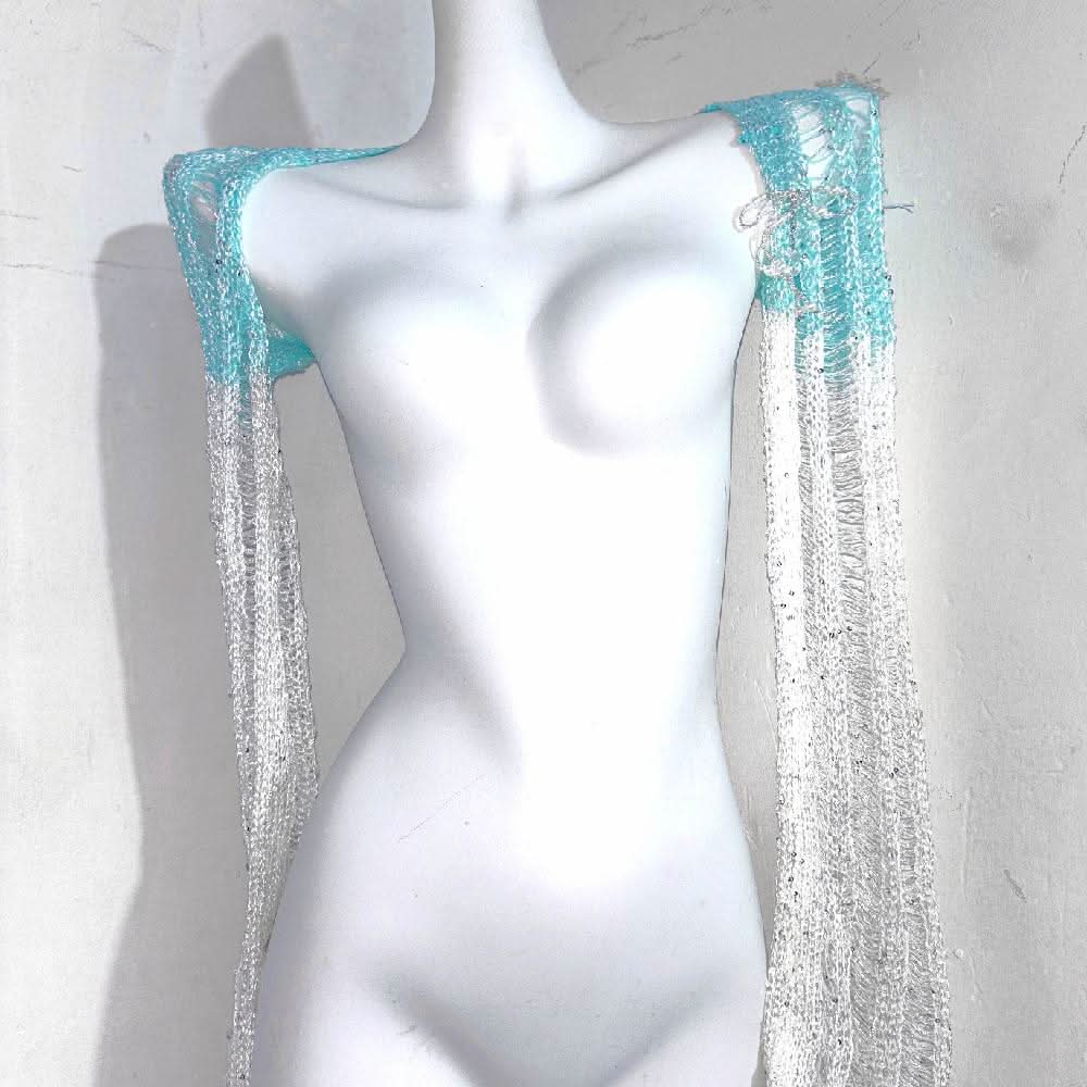 Enchanting Ice Queen Sparkle Knit Shrug & Halter Top Set – Perfect for Holiday Parties & NYE