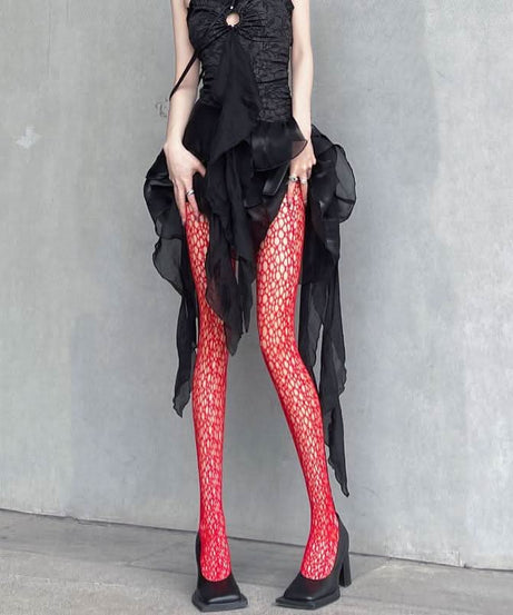Elevate Your Fall Style: Intricate Web Sheer Tights – Perfect for Halloween & Beyond!