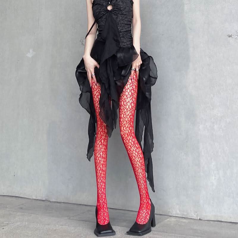 Elevate Your Fall Style: Intricate Web Sheer Tights – Perfect for Halloween & Beyond!