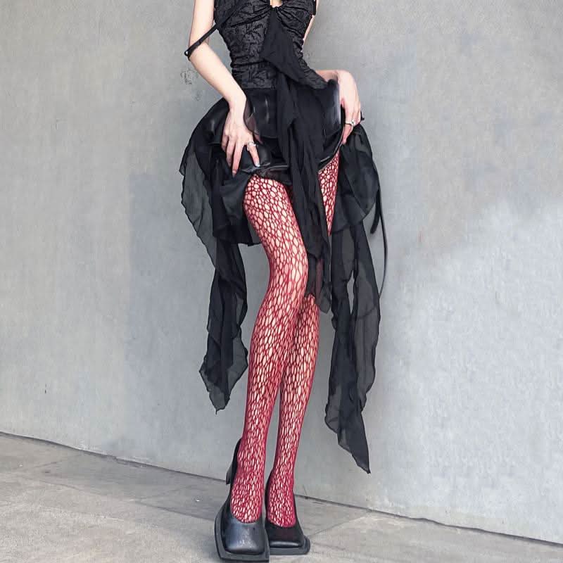 Elevate Your Fall Style: Intricate Web Sheer Tights – Perfect for Halloween & Beyond!