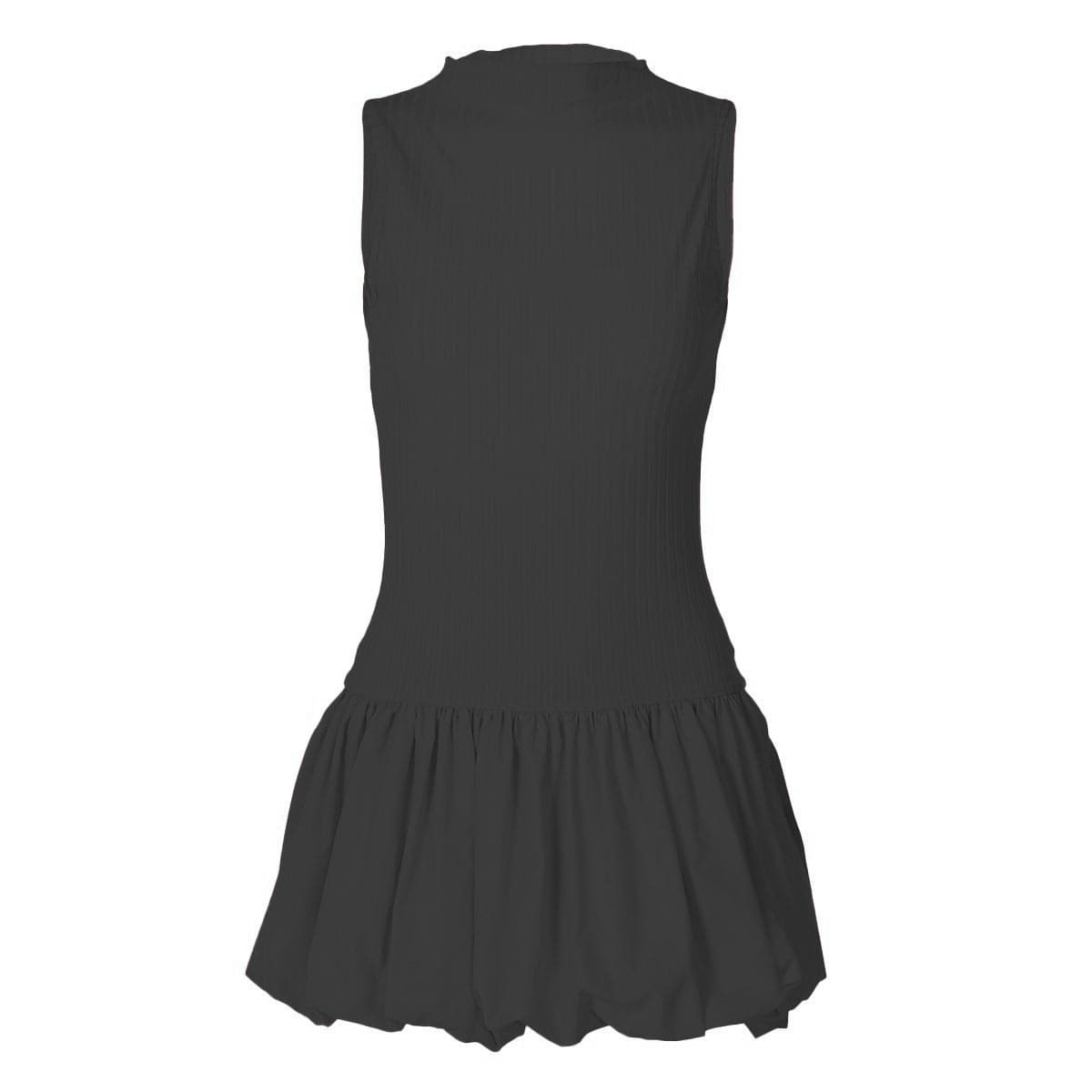 Bubblegum Dream: Pink Ribbed Mock Neck Mini Dress with Chic Bubble Hem – Your Essential Fall Statement